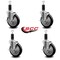 Service Caster 5'' Black Poly Swivel 1-1/4'' Expanding Stem Caster Set with Brake, 4PK SCC-EX20S514-PPUB-BLK-TLB-114-4 - alternate 3